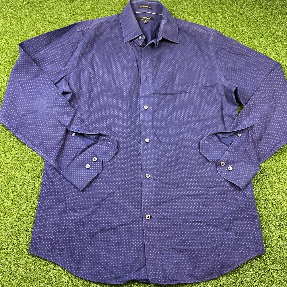 Banana Republic Mens Blue Camden Standard Fit Non Iron Stretch Button Up Shirt M